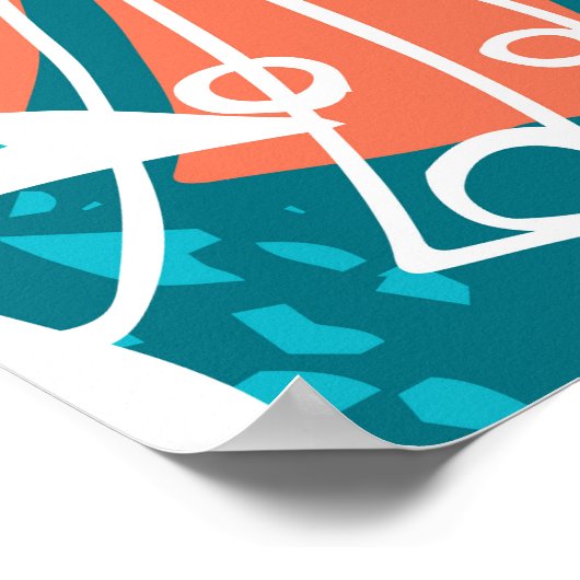 Farbenfrohe tropische Dschungelmuster Blätter. Poster (Ecke)