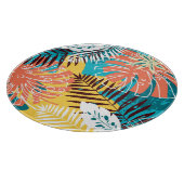 Farbenfrohe tropische Dschungelmuster Blätter. Schneidebrett (Ecke)