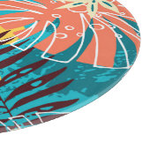 Farbenfrohe tropische Dschungelmuster Blätter. Schneidebrett (Ecke)