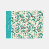 Farbenfrohe tropische Dschungeltiere Personalisier Fleecedecke (Vorderseite (Horizontal))