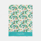 Farbenfrohe tropische Dschungeltiere Personalisier Fleecedecke (Vorderseite)