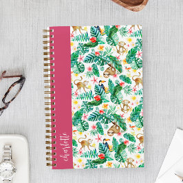 Farbenfrohe tropische Dschungeltiere Personalisier Notizblock