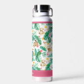 Farbenfrohe tropische Dschungeltiere Personalisier Trinkflasche (Rückseite)