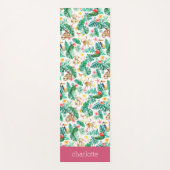 Farbenfrohe tropische Dschungeltiere Personalisier Yogamatte (Vorderseite)