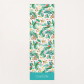 Farbenfrohe tropische Dschungeltiere Personalisier Yogamatte (Vorderseite)