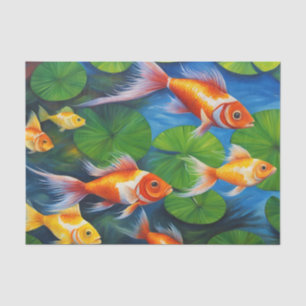 Farbenfrohe tropische Fische Baden im Teich Seidenpapier