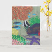 Farbenfrohe tropische Fische bemalen Grußkarten Karte (Gelbe Blume)