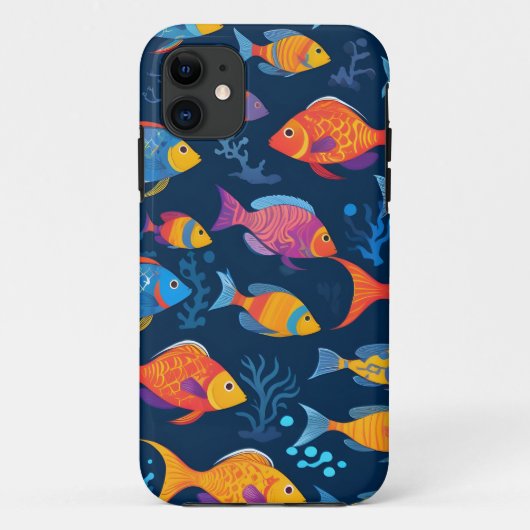 Farbenfrohe tropische Fische Case-Mate iPhone Hülle (Rückseite)
