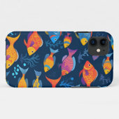 Farbenfrohe tropische Fische Case-Mate iPhone Hülle (Rückseite (Horizontal))