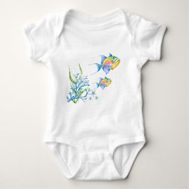 Farbenfrohe tropische Fische Einzigartige Kunst Baby Strampler