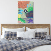 Farbenfrohe tropische Fische Gemälde gezackte Canv Leinwanddruck (Insitu (Schlafzimmer))