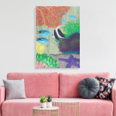 Farbenfrohe tropische Fische Gemälde gezackte Canv Leinwanddruck (Insitu (Wohnzimmer))