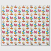 Farbenfrohe tropische Fische Geschenkpapier (Flach)