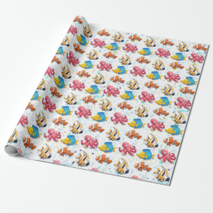 Farbenfrohe tropische Fische Geschenkpapier