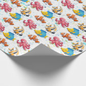 Farbenfrohe tropische Fische Geschenkpapier (Ecke)