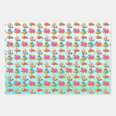 Farbenfrohe tropische Fische Geschenkpapier Set (Vorderseite)