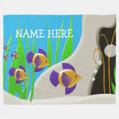 Farbenfrohe tropische Fische - Kids-Name Fleecedecke (Vorderseite (Horizontal))