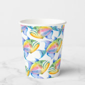 Farbenfrohe tropische Fische Muster Papier-Cups Pappbecher (Rückseite)
