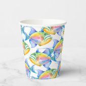 Farbenfrohe tropische Fische Muster Papier-Cups Pappbecher (Links)