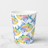 Farbenfrohe tropische Fische Muster Papier-Cups Pappbecher (Vorderseite)