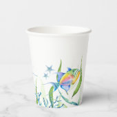 Farbenfrohe tropische Fische Pappbecher (Rückseite)