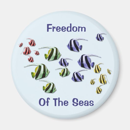 Farbenfrohe tropische Fische Schwimmen Free Magnet (Vorne)