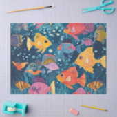 Farbenfrohe tropische Fische Seidenpapier (Basteln)