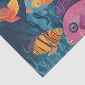 Farbenfrohe tropische Fische Seidenpapier (Detail)