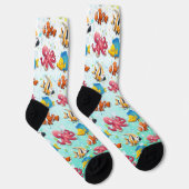 Farbenfrohe tropische Fische Socken (Rechts)