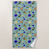 Farbenfrohe tropische Fische Strandtuch (Vorderseite)