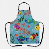 Farbenfrohe tropische Fische unter Wasser Muster Schürze (Vorderseite)