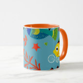 Farbenfrohe tropische Fische unter Wasser Muster Tasse (VorderseiteRechts)