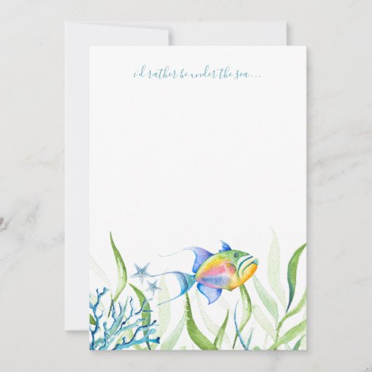 Farbenfrohe Tropische Fischfarbenkarte Mitteilungskarte (Vorderseite)