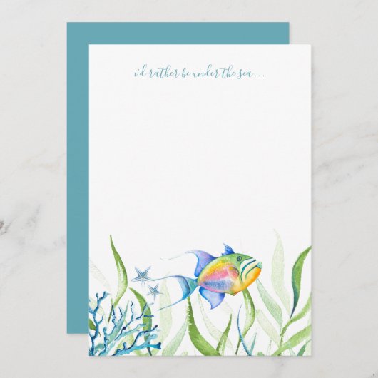 Farbenfrohe Tropische Fischfarbenkarte Mitteilungskarte (Vorne/Hinten)
