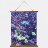 Farbenfrohe tropische Fischkorallenriffe Wandteppich Mit Holzrahmen (Vorderseite)