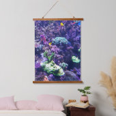 Farbenfrohe tropische Fischkorallenriffe Wandteppich Mit Holzrahmen (Schlafzimmer)