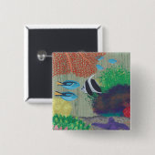 Farbenfrohe tropische Fischmalerei Button auf Tast (Vorne & Hinten)