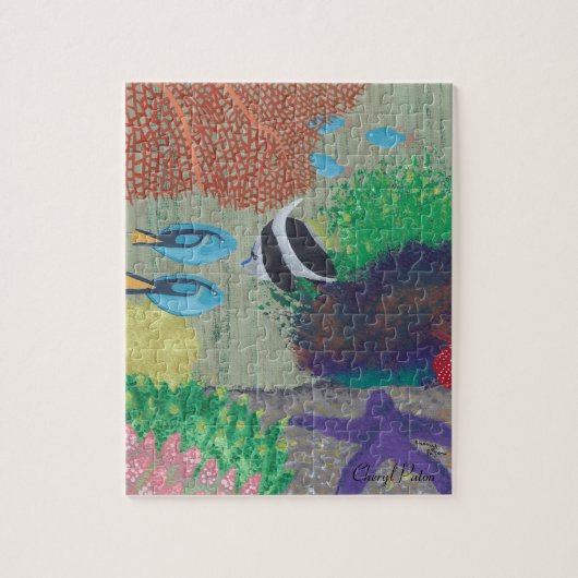 Farbenfrohe tropische Fischmalerei Puzzle (Vertikal)