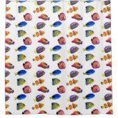 Farbenfrohe tropische Fischmuster Duschvorhang (Vorderseite)