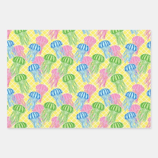 Farbenfrohe tropische Fischmuster Geschenkpapier Set (Vorderseite 2)