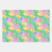 Farbenfrohe tropische Fischmuster Geschenkpapier Set (Vorderseite)