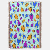 Farbenfrohe tropische Fischmuster im Blauen Meer Decke (Vorderseite Vertikal)