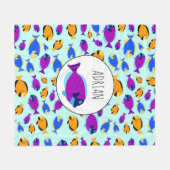 Farbenfrohe tropische Fischmuster im Blauen Meer Fleecedecke (Vorderseite (Horizontal))