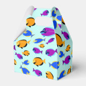 Farbenfrohe tropische Fischmuster im Blauen Meer Geschenkschachtel (Rückseite)