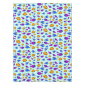 Farbenfrohe tropische Fischmuster im Blauen Meer Tischdecke (Vorderseite)