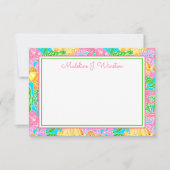 Farbenfrohe tropische Fischmuster Mitteilungskarte (Vorderseite)