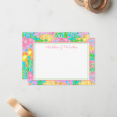 Farbenfrohe tropische Fischmuster Mitteilungskarte (Vorderseite/Rückseite Beispiel)