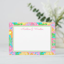 Farbenfrohe tropische Fischmuster Mitteilungskarte