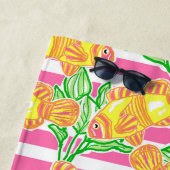 Farbenfrohe tropische Fischmuster Personalisiert Strandtuch (Beispiel)