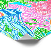 Farbenfrohe tropische Fischmuster Poster (Ecke)